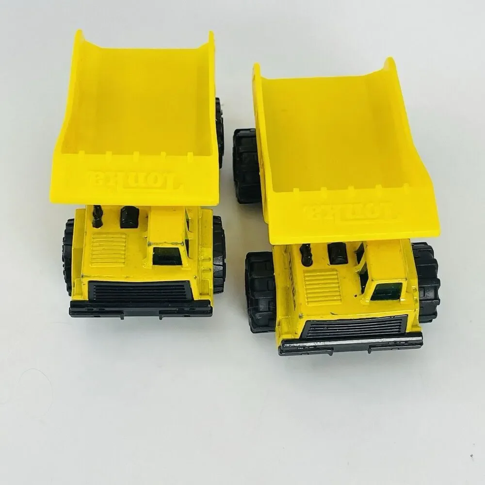 Lot of 3 Vtg Tonka Construction Vehicles 1992 Yellow Dump Trucks & Orange Load